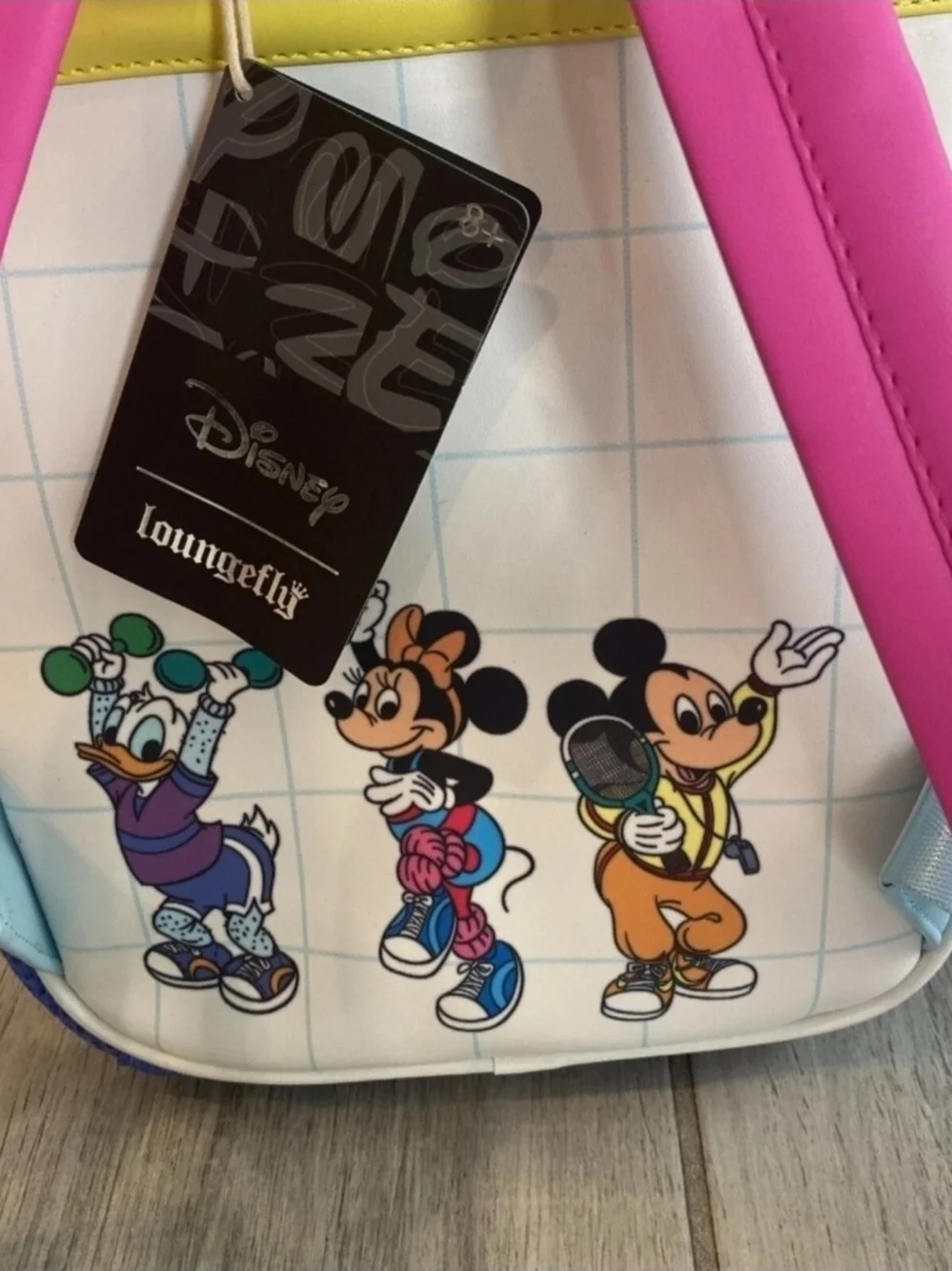 Disney Mousercise Mini Backpack - Light Blue, Pink & Yellow